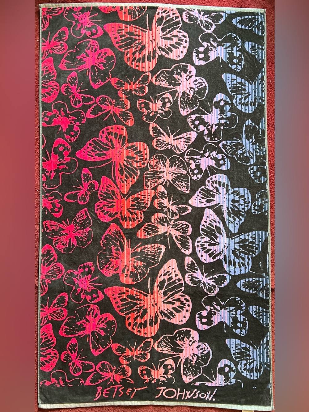 Betsey Johnson Colorful Butterfly Beach Towel